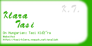 klara tasi business card